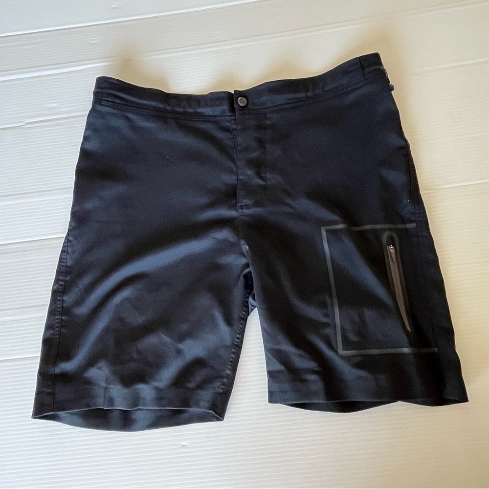 Mack Weldon Performance Drawstring Flat Front Black Stretch Shorts Size X-Large